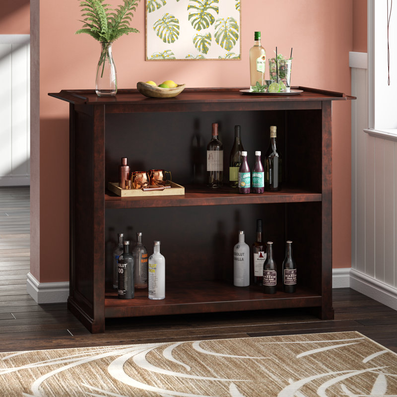 54.75'' Solid Wood Bar Cabinet, None, European Coffee