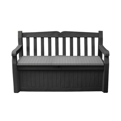 Keter Solana 70 Gallon Durable Resin Outdoor Storage Bench Deck Box For Furniture and Supplies