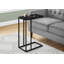 Table d'appoint, en forme de C, bout, côté, collation, salon, chambre à coucher, stratifié aspect marbre noir, métal noir, contemporain, moderne-341746172