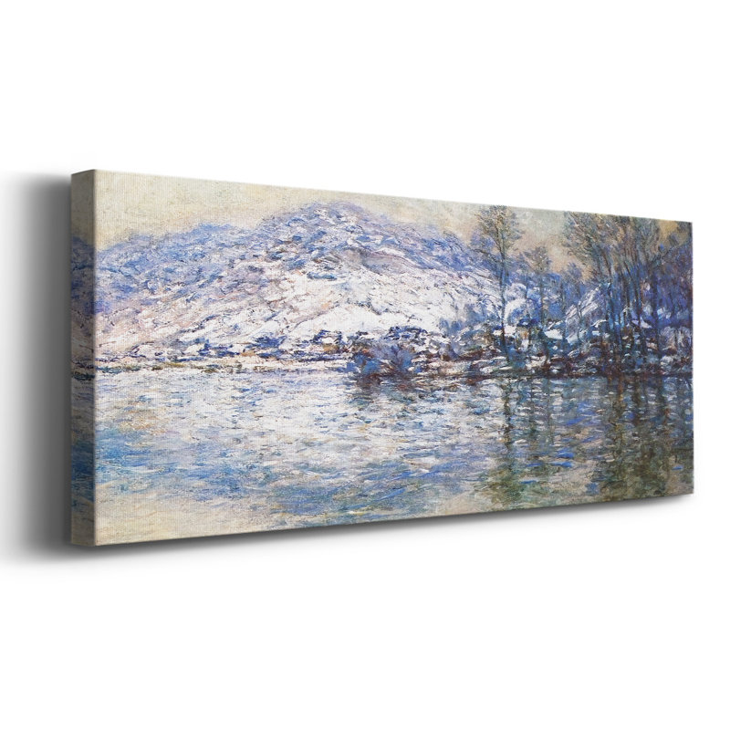 «La seine à Port Villez, effet de neige, 1885», reproduction sur toile, H 20 po x l 50 po x P 1,5 po