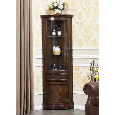 Armoire de coin en bois massif de style américain