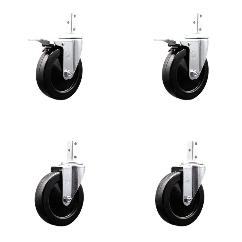 4 Piece Soft Rubber Swivel Caster Set