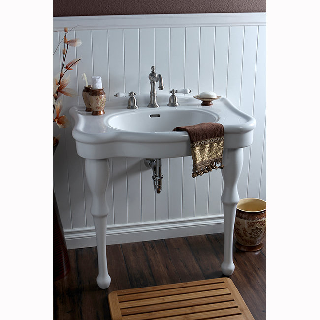 Lavabo console en laiton 32 pouces Kingston, Entraxe de 8 po