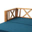 Lit de jour extensible Rustic Long Beach, fabriqué en bois avec coussins de siège rembourrés de tissu d'ameublement