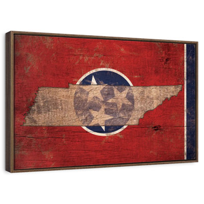 State Map Over Tennessee Flag