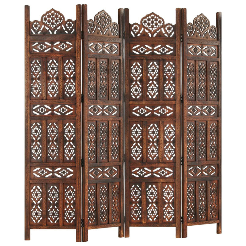 Hagop 165cm H Folding Room Divider, 4, Brown