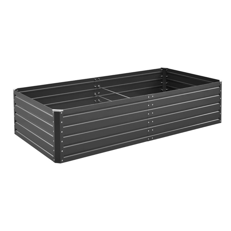 Metal Raised Garden Bed, 6.7 x 3 x 1.5 ft Outdoor Galvalume Planter Garden Box, Open Bottom Design, Large Planter Raised Bed for Growing Vegetables, Flowers, Herbs, and Succulents, Gray