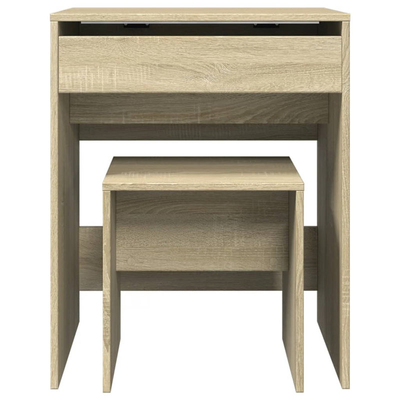 Dressing Table with Mirror, Beige