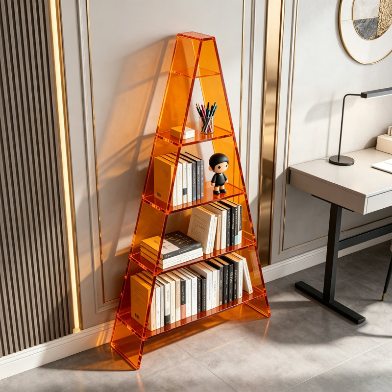 Bibliothèque Triangle, (5 tablettes) H 55,12 po x l 23,62 po x P 11,81 po