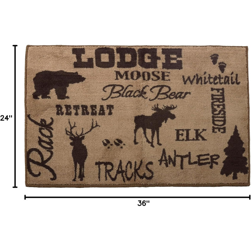 Tapis de salle de bain antidérapant Brown Lodge