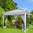 12x12 Outdoor Pop Up Canopy with Mosquito Netting Patio Tent Backyard Canopy with 2-Tiered Vented Top 3 Adjustable Height-98929121