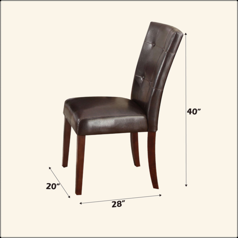 Ensemble de 2 chaises d'appoint en similicuir et finition noyer Britney