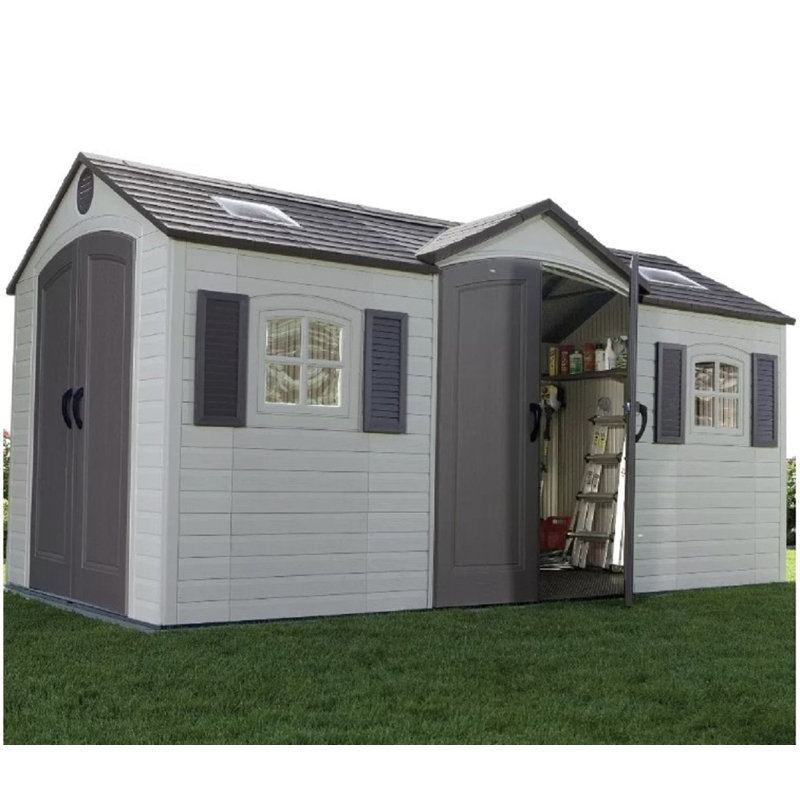 Breashears 11 ft. W x 11 ft. D Plastic Metal Sliplap Steep Slope Garden Shed