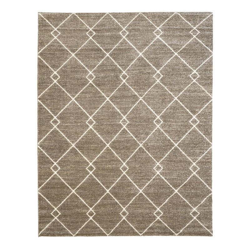Tapis intérieur gris / ivoire Mulgrave, Rectangle 6 pi 6 po x 9 pi 6 po