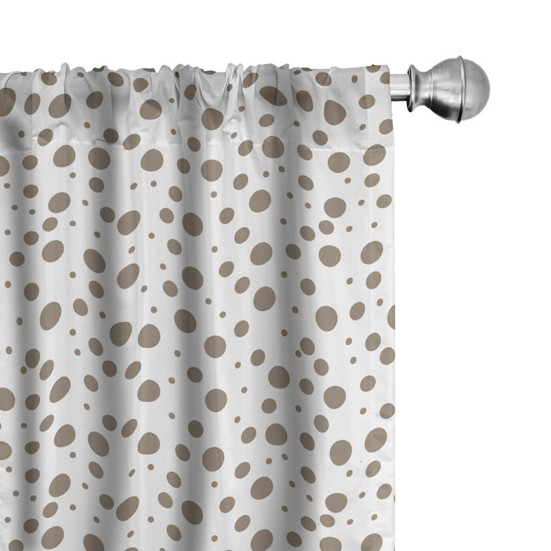 Polka Dots Semi-Sheer Rod Pocket Sliding Panel, 28" x 84"