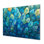 «Blue and Green Peacock Feather Collage I», reproduction d'art moderne en métal, art mural en métal paon