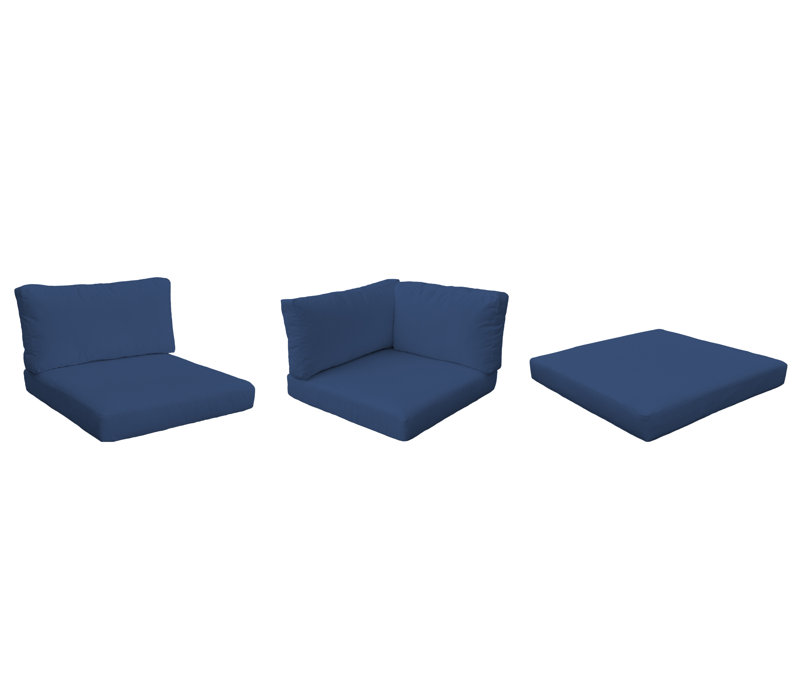 Larren Outdoor 4'' Replacement Cushion Set Cushion Cover, Navy Performance