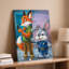 Toile, scène animée vibrante avec un renard anthropomorphique rusé avec art mural-693951749