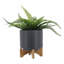 Pot à fleurs avec support en bois, trou de drainage