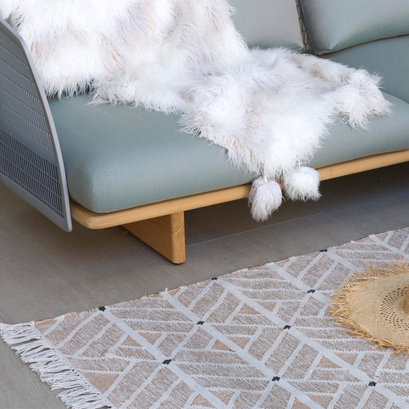 Helden Geometric Area Rug in Beige/Brown, Runner 2'7" x 13'1"