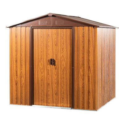 73.19 In. High Metal Shed With Galvanized Steel & Rot Design Storage Unit Insect- Coating