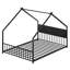 Lit House - cadre en métal noir pour lattes, lumières, sans sommier-217037813