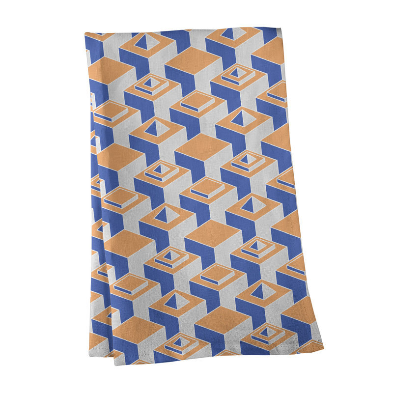 Patricia Geoffrey Tea Towel Kitchen Towel, Tan/Purple/White, Poly Twill