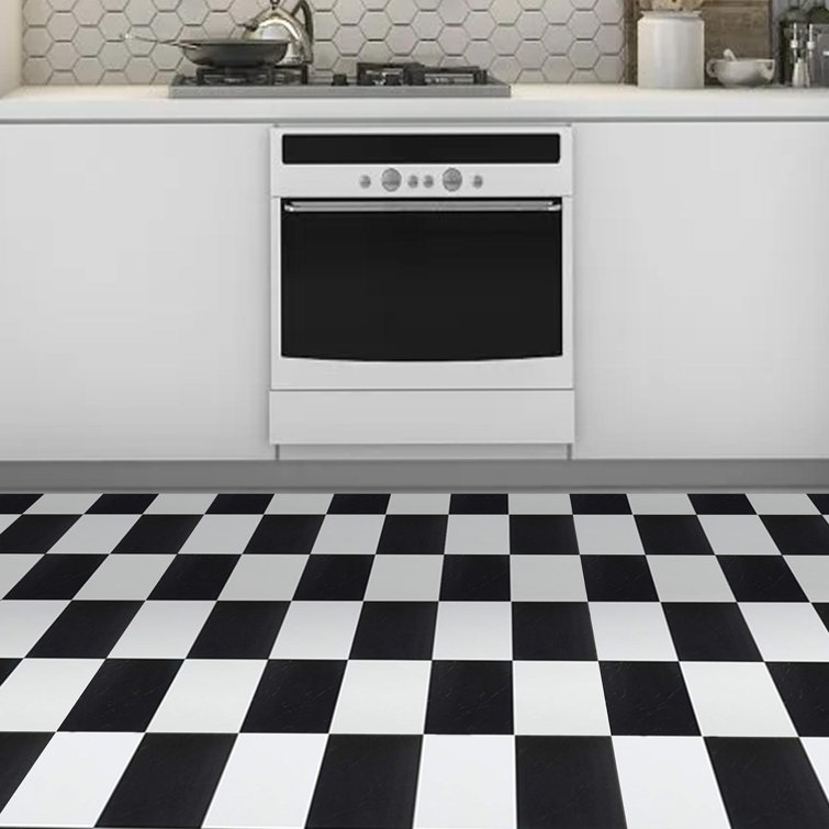ACHIM Sterling Black and White Checkered 12 in. x 12 in. Peel and
