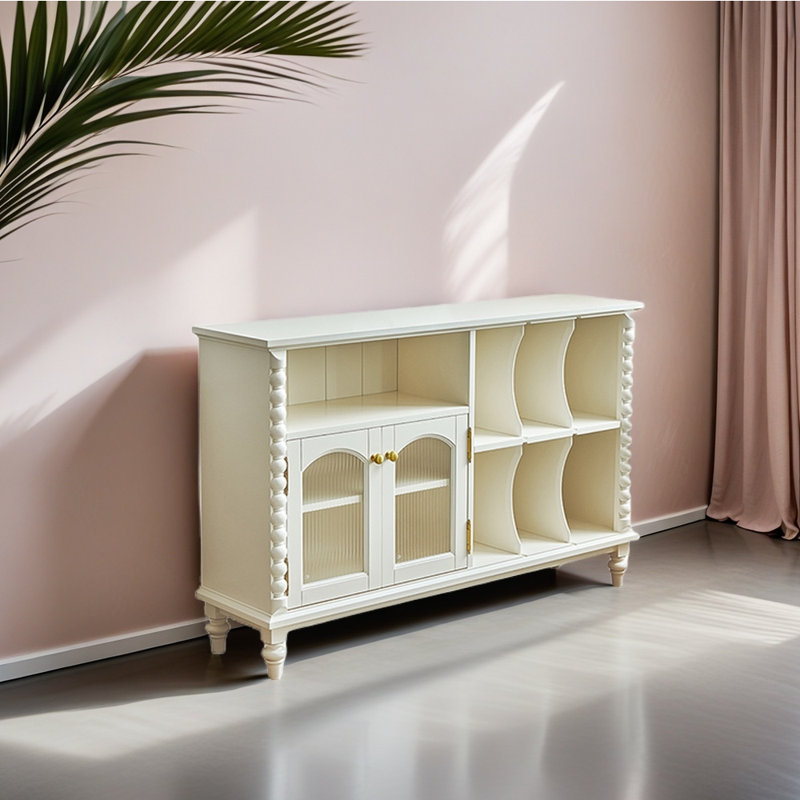 Modern minimalist style home bookcase, Cream