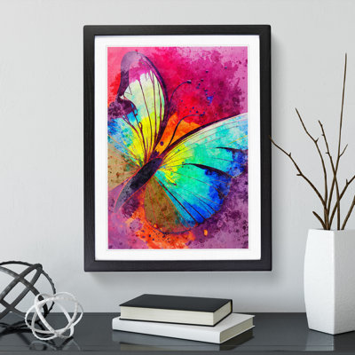 Splashed Butterfly No.4 Abstract - Framed Print
