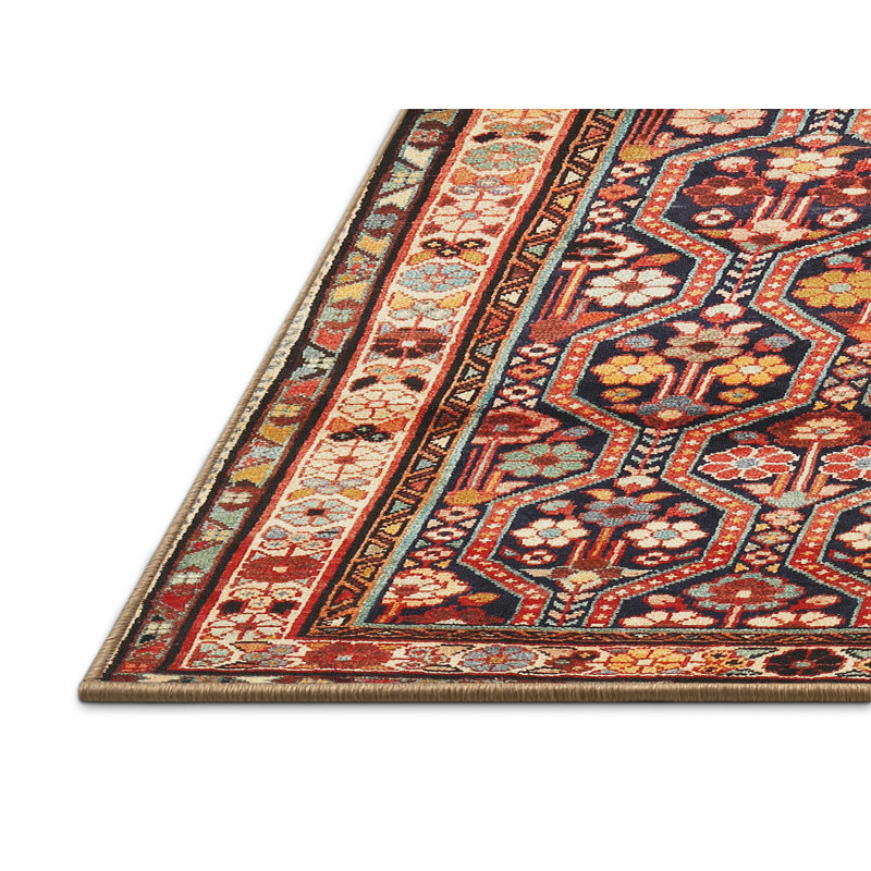 Tapis géométrique rouge / beige, Rectangle 8 pi x 12 pi