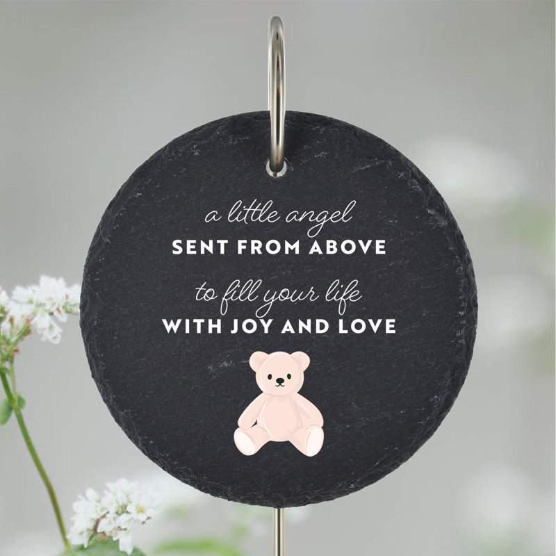 Brajon Waterproof Slate Circle Grave Marker People Memorial Plaque
