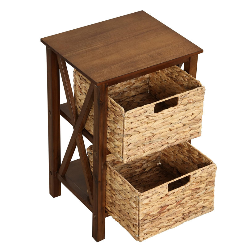 Darielle Metal Bedside Table, Brown
