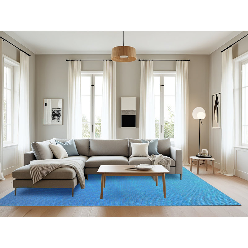 Tapis de zone bleue à motifs Steinsel, Rectangle 8 pi x 10 pi