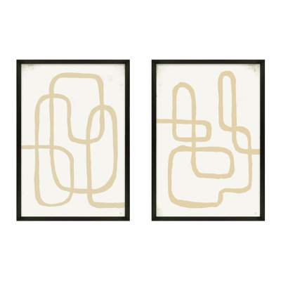 Line Works In White Painting by StudioM
