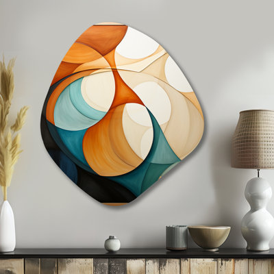 Emmett - Mid-Century moderne, art mural asymétrique en métal, impression d'art moderne de forme irrégulière