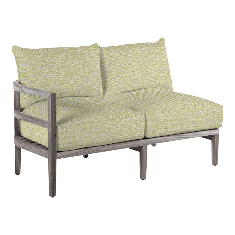 Canapé modulaire en teck Santa Barbara, Pas de passepoil + bourre standard, Huître teck, Perigold Etta Vapor