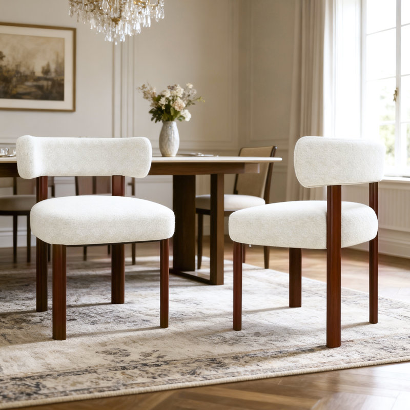 48.5cm H Upholstered Upholstered Back Side Chair, Fabric Beige