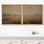 «Calm Misty Meadow Trees and Prairie Landscape Neutral Wall Art», encadré 2 pièces, reproduction d'art