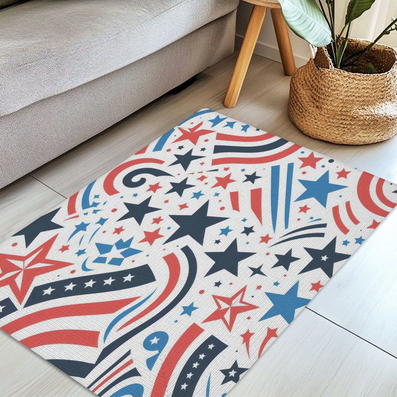 Tapis tressé Proud Stripes & Stars, Rectangulaire 3 pi x 5 pi