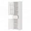 Armoire de rangement haute autoportante avec 4 portes réglables et porte-étagères pour salle de bain