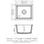 Évier de cuisine encastré noir à quartz de 18,01 po x 15,48 po - Composite avancé pour un évier stable, élimine le bruit et la saleté, surfaces de nettoyage non poreuses, conception arrondie, livré avec une grille de fond en granit-122491534