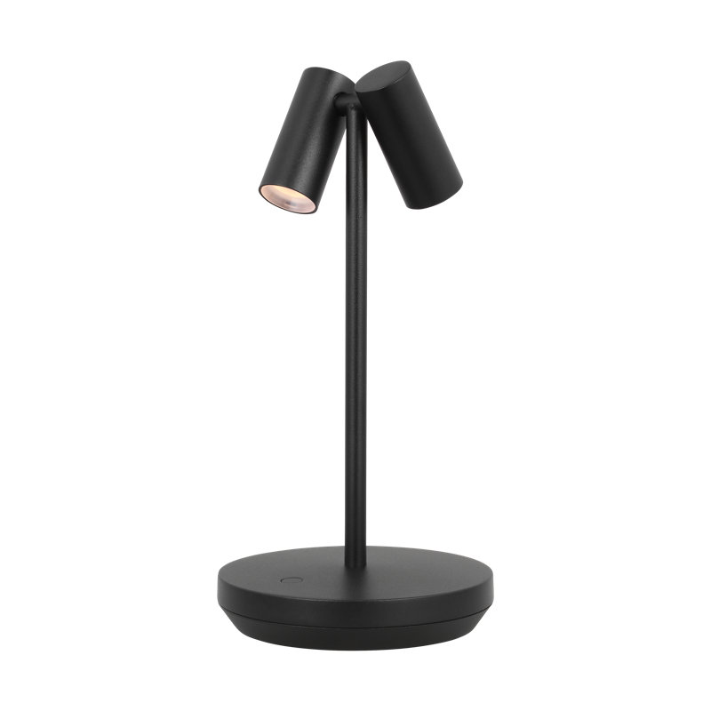 Doppia Short Accent Rechargeable Table Lamp, Black
