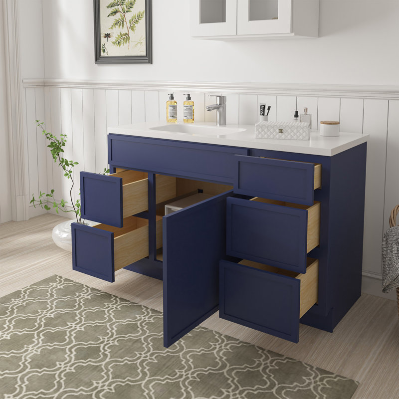 Base de meuble-lavabo simple 51 po seulement, Bleu