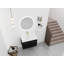 Meuble-lavabo mural avec lavabo et support de rangement, bassin en résine à bords épais-1779382661