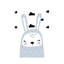 «Bunny Blue with Clouds Scandi», reproduction d'impression-52839485-52839488-52839487