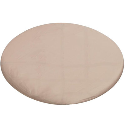 Housse pour lit de chien - Housse imperméable pour lit de chien - Doublure à fermeture à glissière robuste et lavable à la machine - Tissu durable de fabrication américaine pour animaux de compagnie - Protecteur de literie idéal pour les accidents et les dégâts - Rond (brun clair)