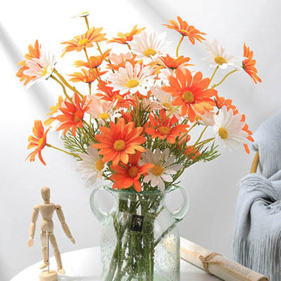 5 têtes de fleurs artificielles en soie résistantes aux rayons UV, décor de fleurs artificielles, décorations florales sauvages