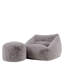 Bean Bag Bazaar Natalia Faux Rabbit Fur Classic Bean Bag and Round Footstool-118322749