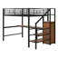 Lit mezzanine double en métal avec bureau, escalier de rangement et petite armoire-1641381783